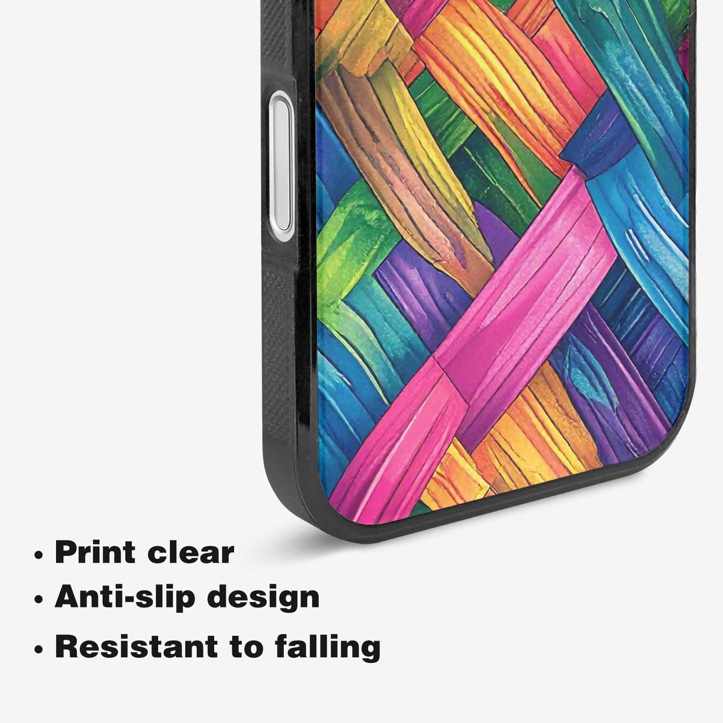 iPhone 16 Case — Polysexual Flag Color Theme Small Rainbow, Custom Designed Case Cover