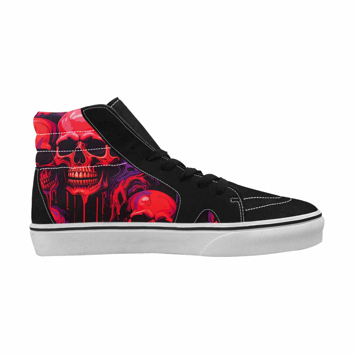 MEN'S Red + Purple Skeletons High Top Canvas Vivid Sneakers