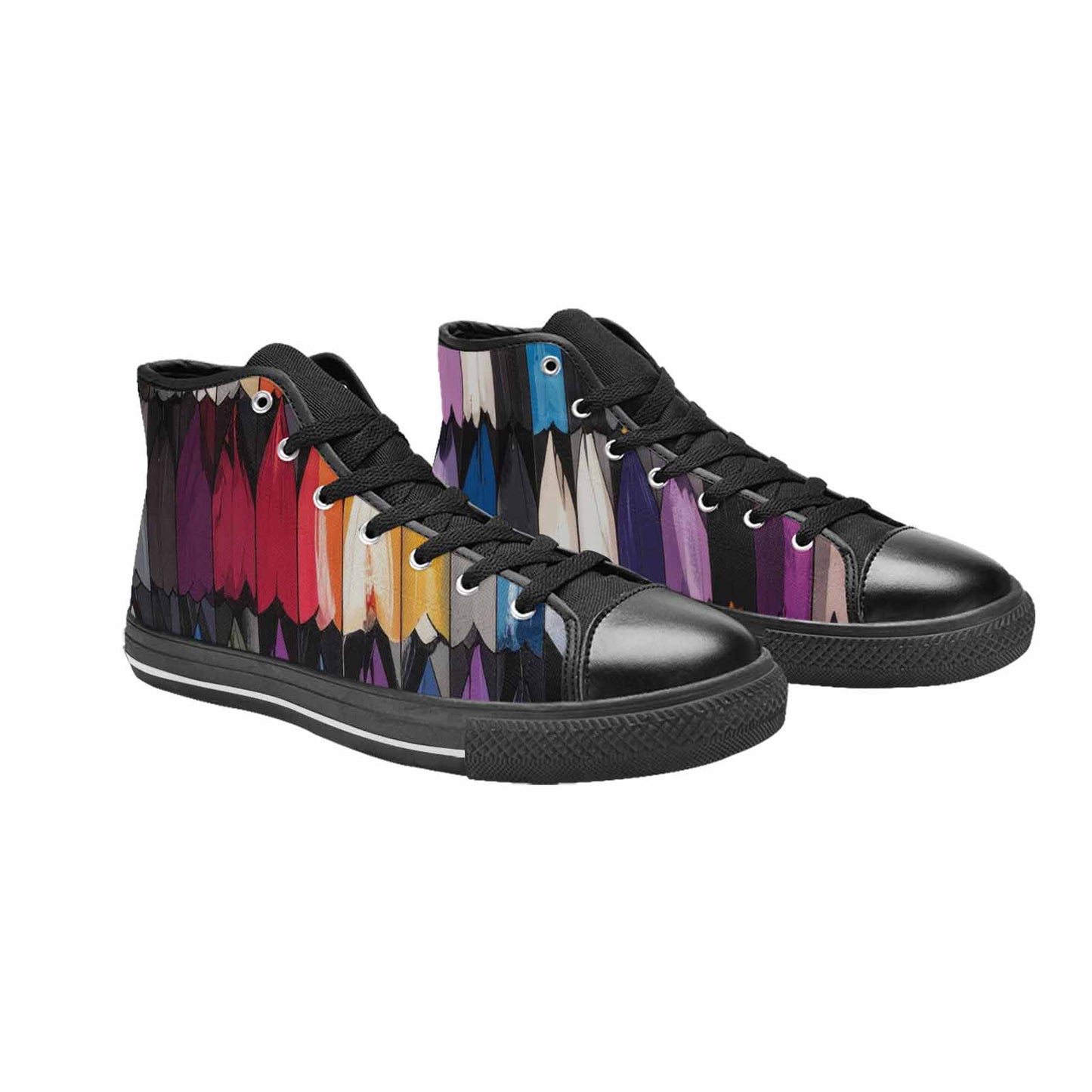 MEN'S Asexual Flag Color High Top Canvas Aesthetic Sneakers