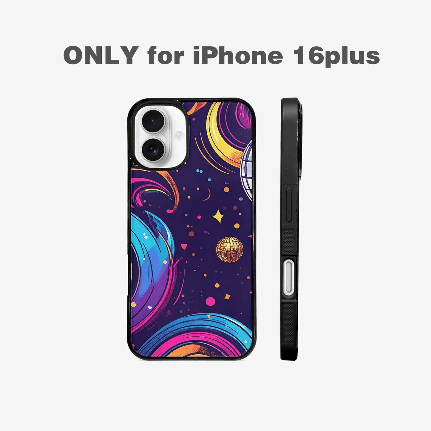 iPhone 16 Plus Case — 1970s Disco Cartoon Art Pattern, Custom Designed Case Cover