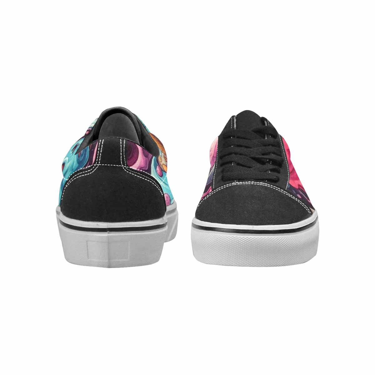 WOMEN'S Ice Cream Monsters  Lace-Up Canvas Melting Art Custom Sneakers