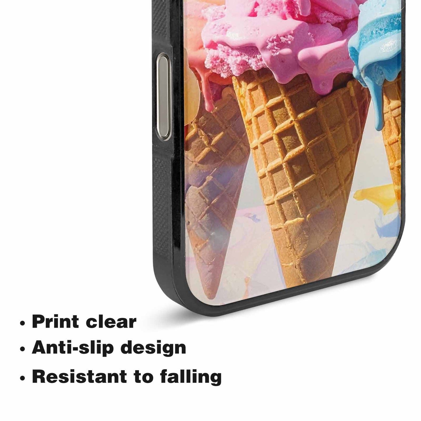 iPhone 16 Pro Case — Collage Of Overlapping Waffle Cone Icecream, Custom Designed Case Cover