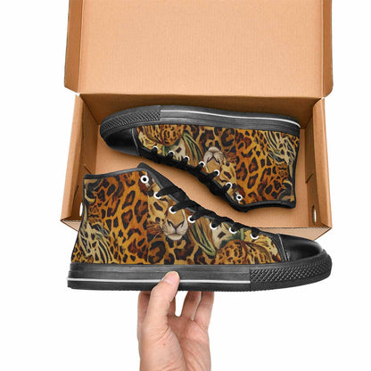 MEN'S Animal Print High Top Canvas Neon Fantasy Custom Sneakers