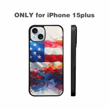 iPhone 15 Plus Case — Usa Flag Stars And Stripes Art, Custom Art Phone Cover