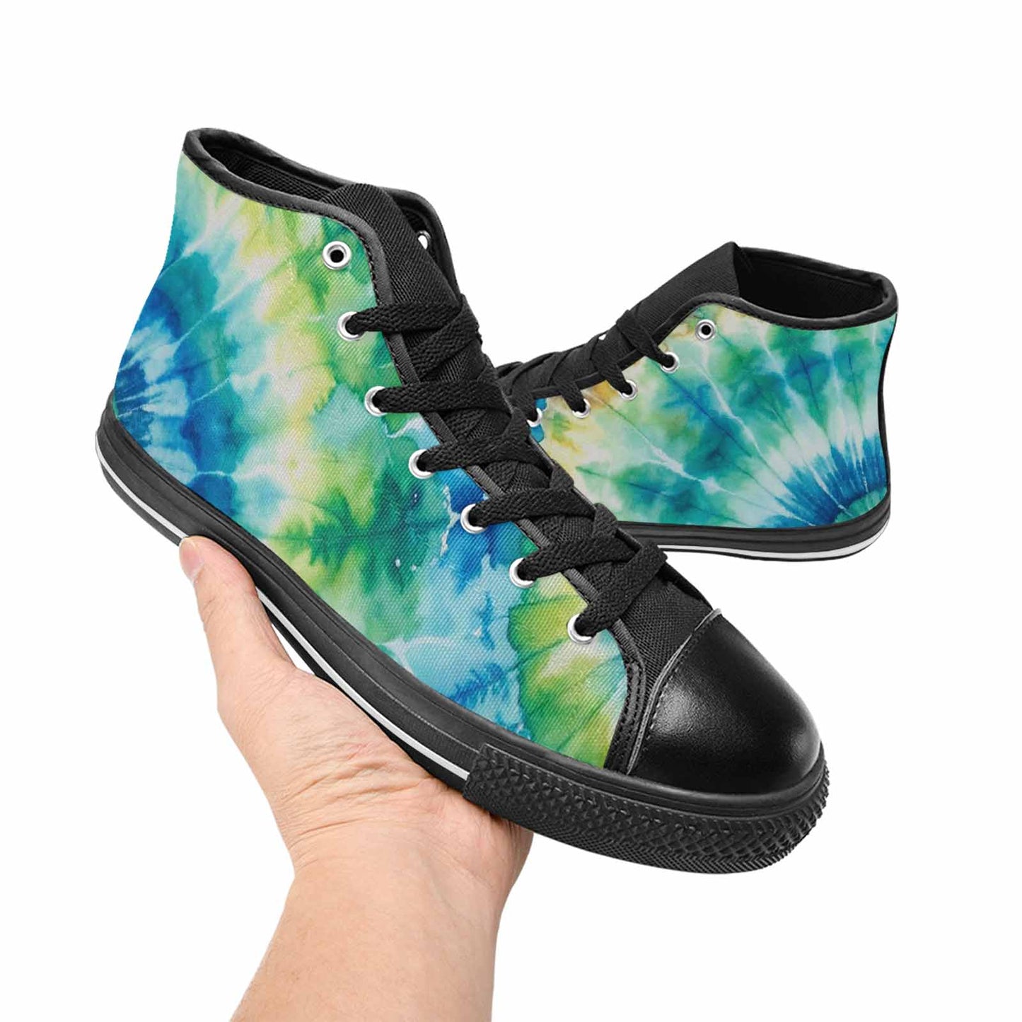 MEN'S Tie Dye Swirl High Top Canvas Dark Academia Shoes