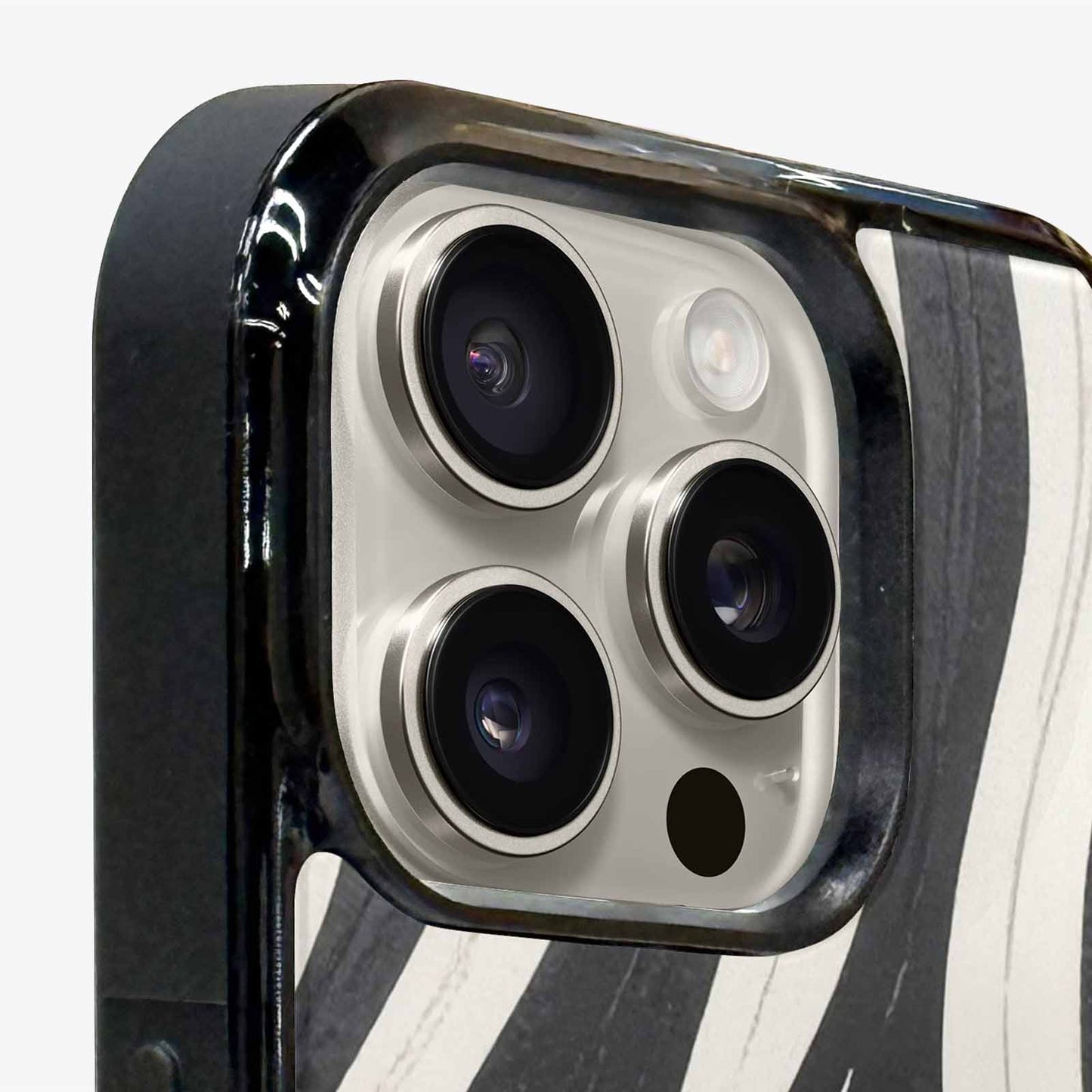 iPhone 16 Pro Max Case — Modern Zebra Stripe Print Crisp Black, Custom Phone Case