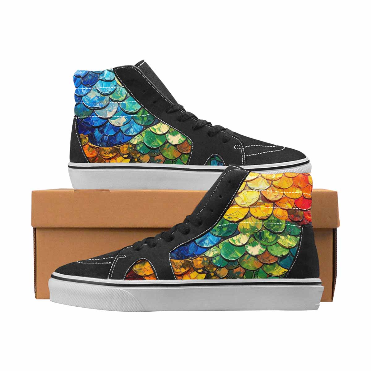 WOMEN'S Reptile Full Color High Top Canvas Bold Print Vivid All Over Print Shoes