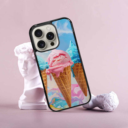 iPhone 16 Pro Case — Collage Of Overlapping Waffle Cone Icecream, Customized Protective Case