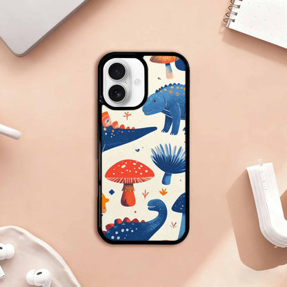 iPhone 17 Case — Vintage Dinosaurs Mushroom Retro Vintage, Custom Made Phone Cover