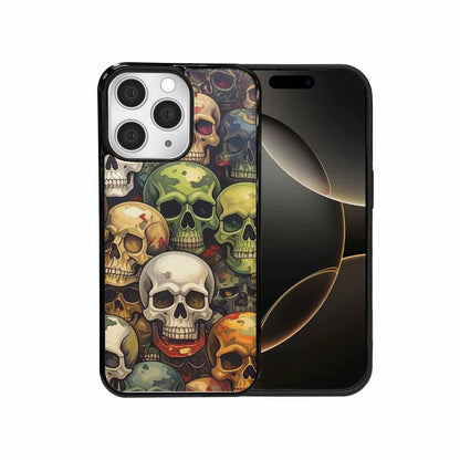 iPhone 15 Pro Max Case — Skulls Pattern Hundreds Of Sma, Custom Designed Case Cover