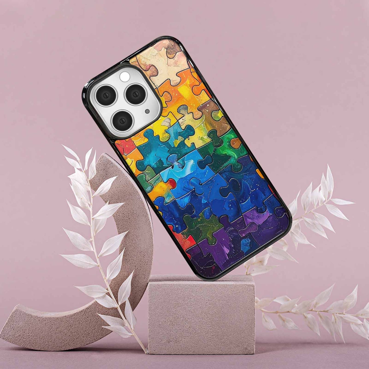 iPhone 15 Pro Max Case — Autism Puzzle Pieces Puzzle Piece Pattern, Custom Printed Phone Case