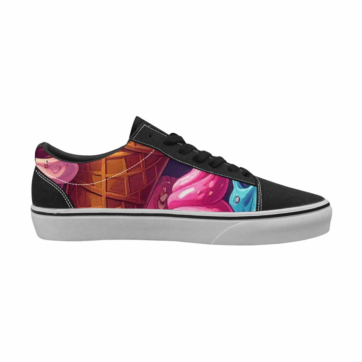 WOMEN'S Ice Cream Monsters  Lace-Up Canvas Cottagecore Sneakers