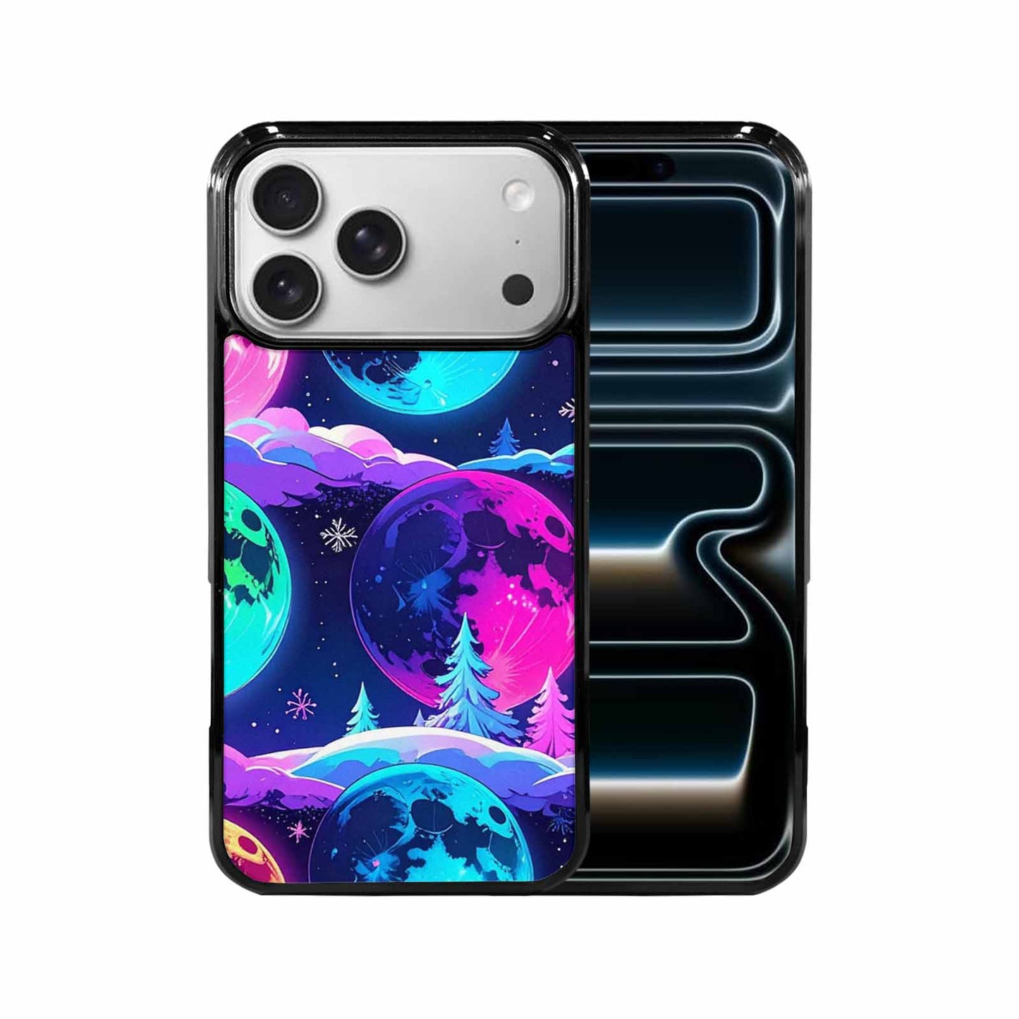 iPhone 17 Pro Max Case — Neon Winter Moon Cartoon Cute, Customized Protective Case