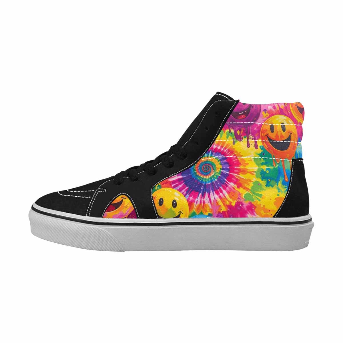 MEN'S Smiley Facessmiley Faces  High Top Canvas Wallpaper Art Sneakers