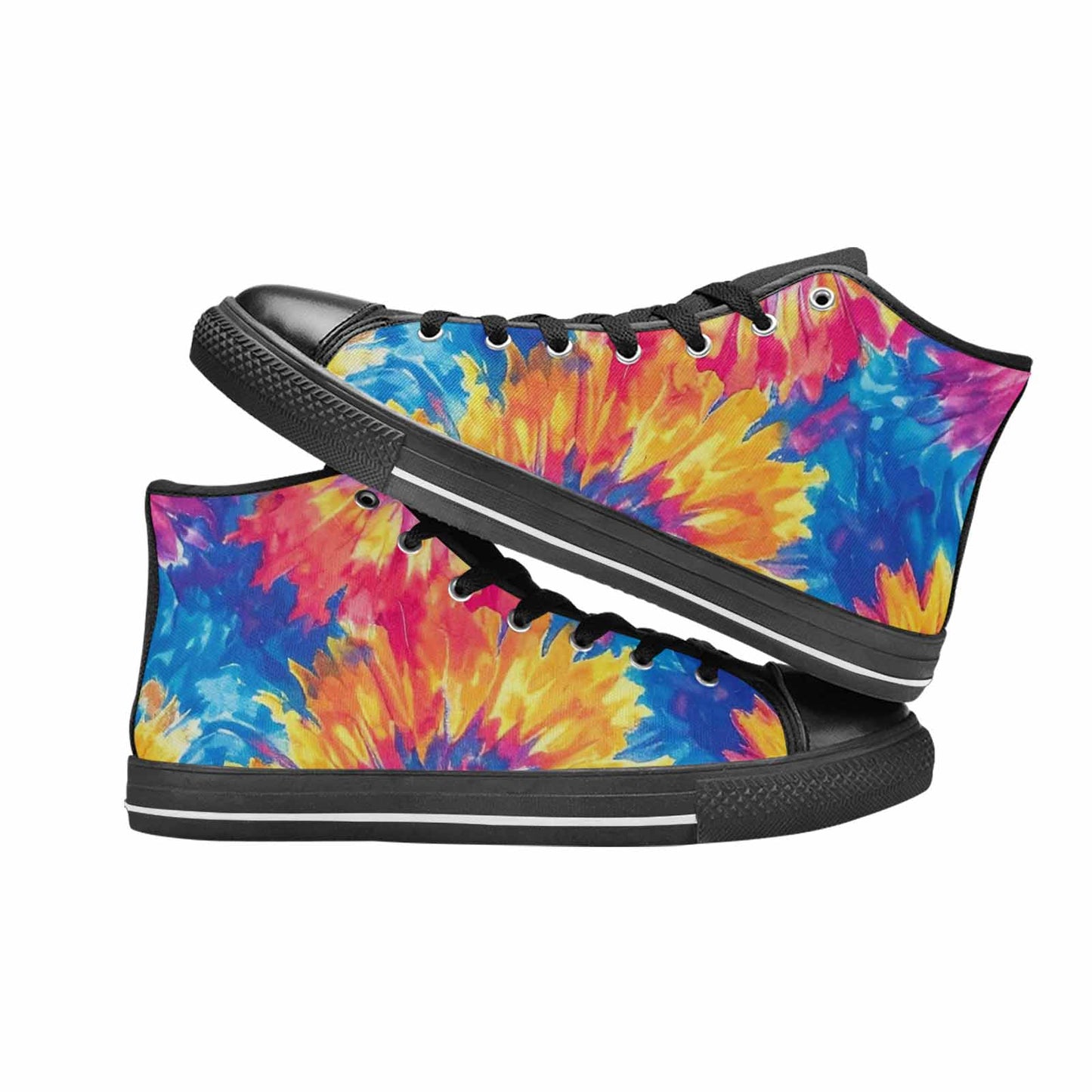 MEN'S Tie Dye Swirl High Top Canvas Aesthetic Custom Sneakers
