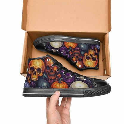 MEN'S Skulls - Halloween High Top Canvas Neon Fantasy Shoes