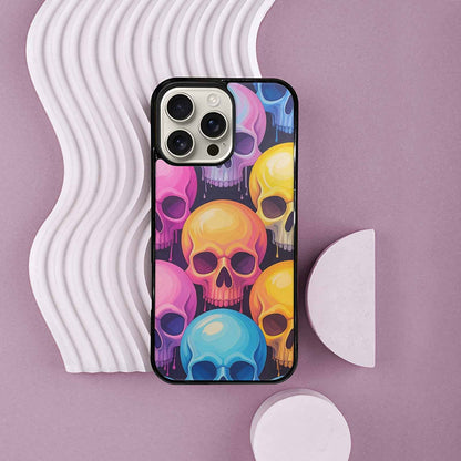 iPhone 16 Pro Max Case — Dripping Candy Skulls, Custom Phone Case
