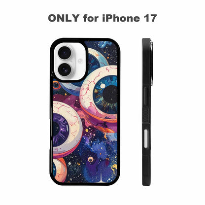 iPhone 17 Case — Cartoon Eyeballs Galaxy Space, Custom Designed Case Cover