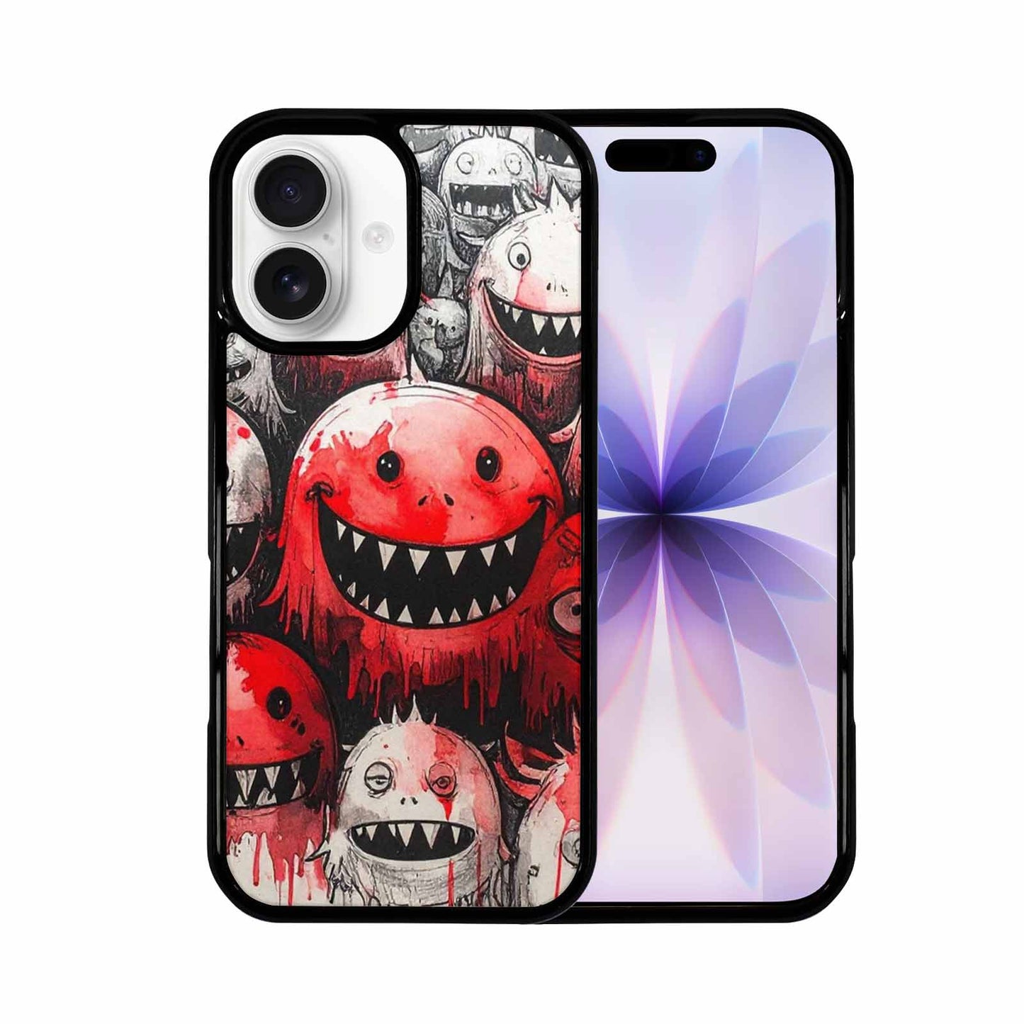 iPhone 17 Case — Black &amp; Red Ink Cartoon Cute, Customized Protective Case