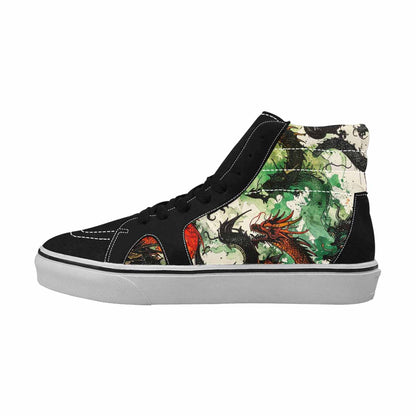 MEN'S Dragon Scale High Top Canvas Cottagecore Custom Sneakers