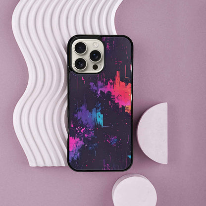 iPhone 16 Pro Max Case — Glitch Dark Art Seamless Pattern Vibrant, Customized Protective Case