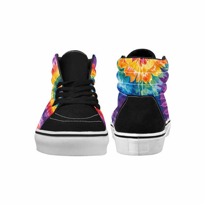 WOMEN'S Tie Dye Swirl Circles High Top Canvas Vivid Sneakers
