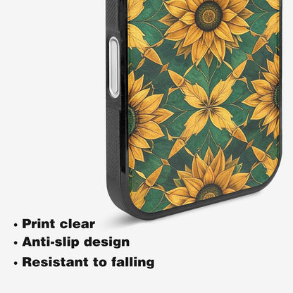 iPhone 16 Plus Case — Sunflower Mandala Kaleidoscope, Original Design Phone Case
