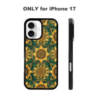 iPhone 17 Case — Sunflower Mandala Kaleidoscope Floral, Custom Printed Phone Case