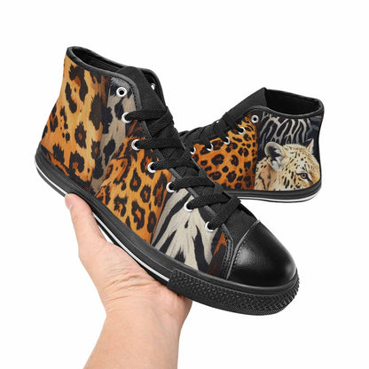 MEN'S Animal Print High Top Canvas Neon Fantasy Custom Sneakers