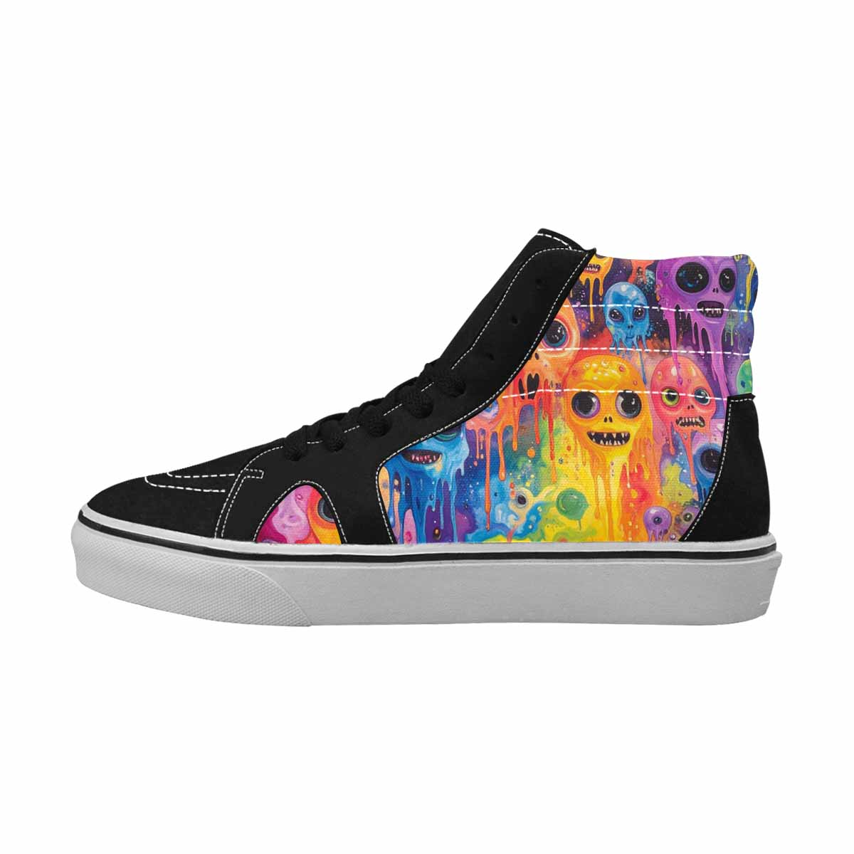 MEN'S Aliens  Tie Dye High Top Canvas Kaleidoscope Custom Sneakers