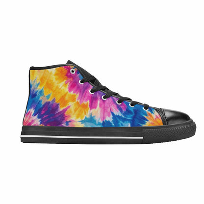 MEN'S Tie Dye Swirl High Top Canvas Cottagecore Sneakers