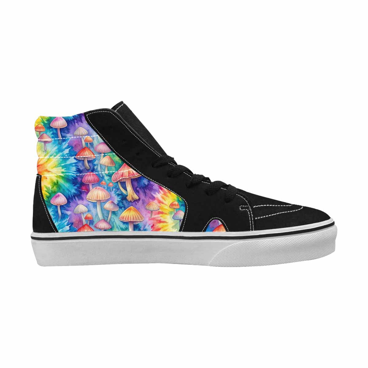 MEN'S Mushrooms  Tie Dye High Top Canvas Dark Academia Custom Sneakers