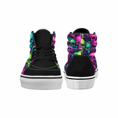 WOMEN'S Skulls - Neon High Top Canvas Cottagecore Sneakers