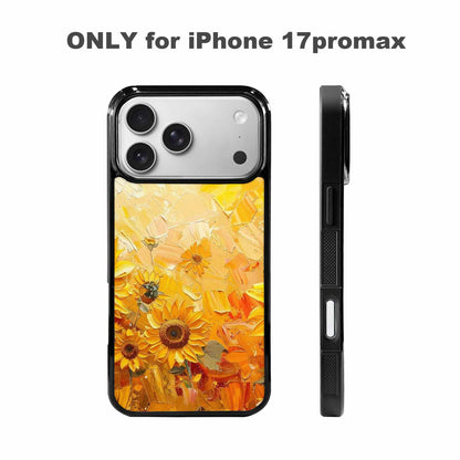 iPhone 17 Pro Max Case — Impressionist Sunflower Brushstroke Pattern Floral, Custom Phone Case