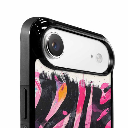 iPhone 17 Air Case — Black Pink Ink Zebra Stripe Animal, Customized Protective Case