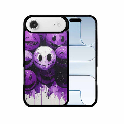iPhone 17 Air Case — Black Purple Ink Melting Moon Original, Customized Protective Case