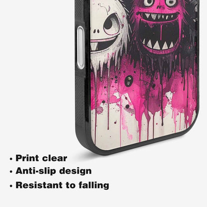 iPhone 16 Case — Monsters General Black Pink Ink Cartoon, Custom Print Case Cover