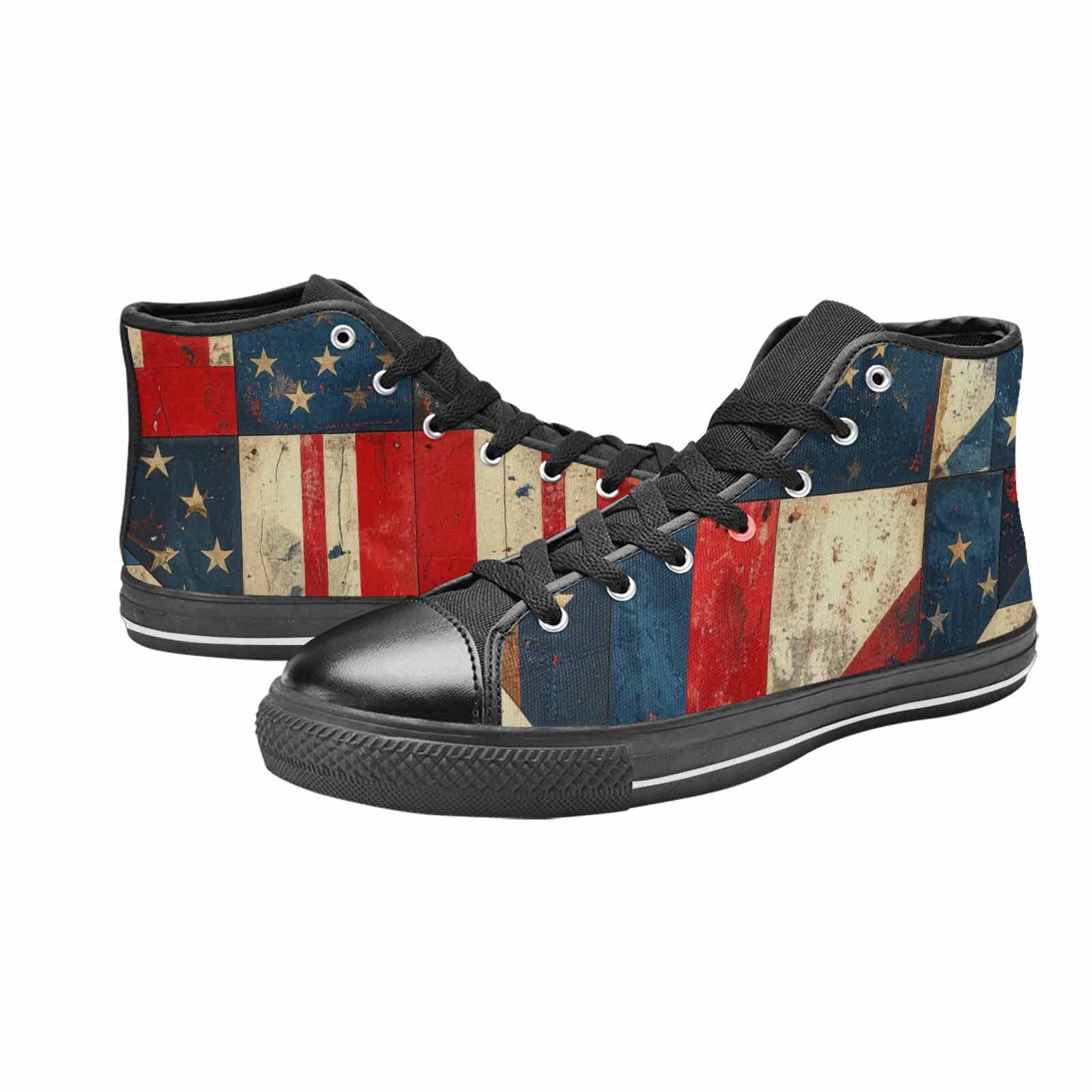 MEN'S American Flag Stars High Top Canvas Surreal Custom Shoes