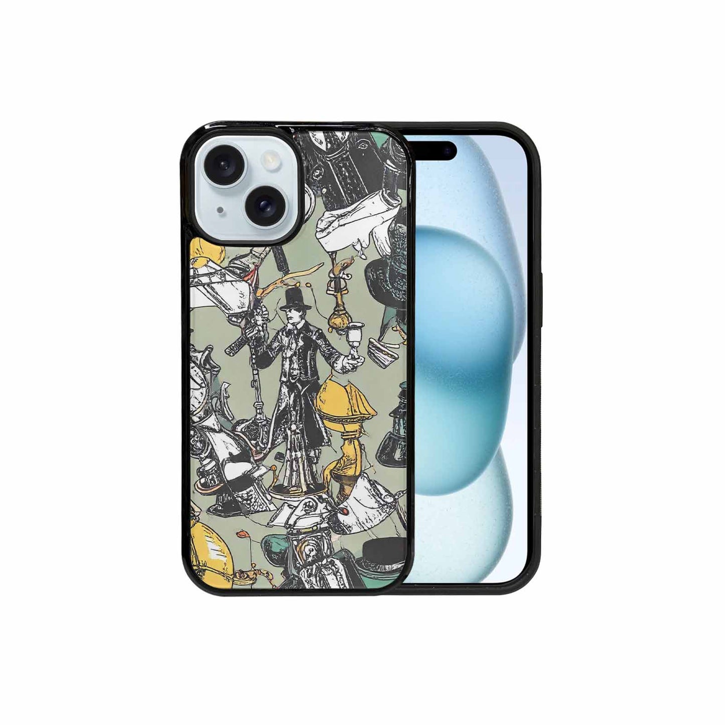 iPhone 15 Case — Noir Spy Silhouette Pen Ink Noir, Original Design Phone Case