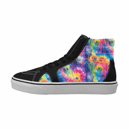 MEN'S Aliens  Tie Dye High Top Canvas Cottagecore Sneakers