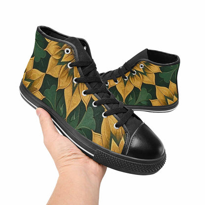MEN'S Sunflower Mandala Kaleidoscope High Top Canvas Y2K Custom Sneakers