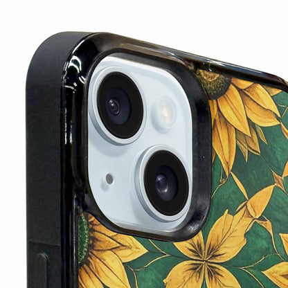 iPhone 15 Plus Case — Sunflower Mandala Kaleidoscope, Custom Made Phone Cover
