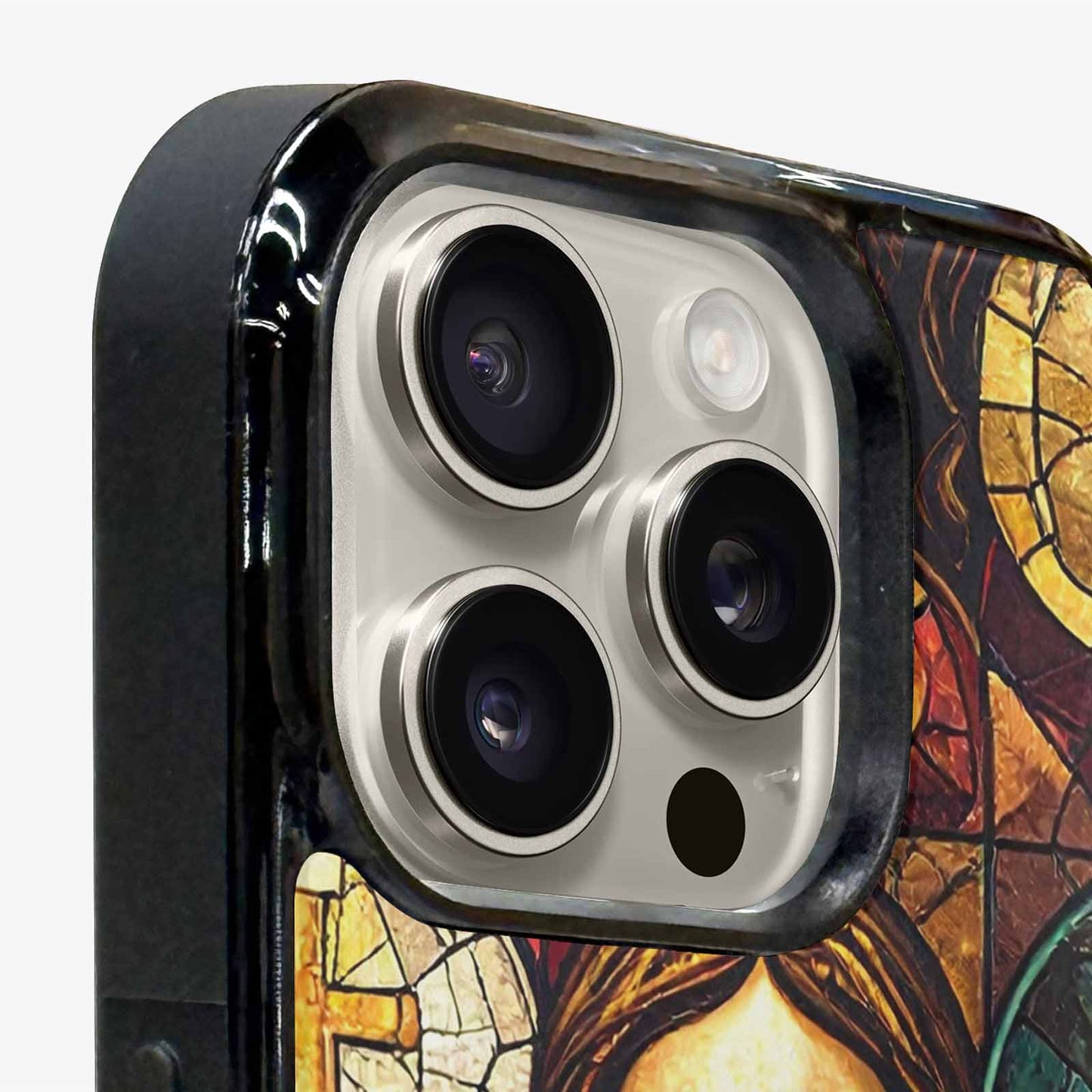 iPhone 16 Pro Case — Jesus Face Small Cross And Faith, Custom Phone Case