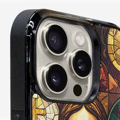 iPhone 16 Pro Case — Jesus Face Small Cross And Faith, Custom Phone Case