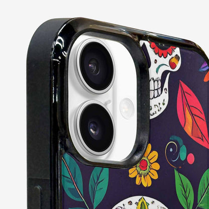 iPhone 16 Plus Case — Sunflowers Hundreds Of Skulls Art Seamless, Custom Print Case Cover