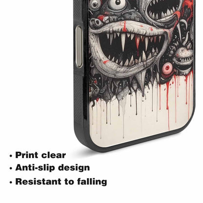 iPhone 15 Pro Max Case — Multi Eye Monster Black Red Ink, Custom Phone Case