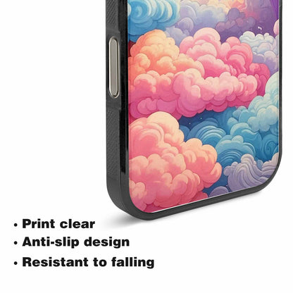 iPhone 15 Pro Max Case — Cloud And Rainbow Burst Pattern Hundreds, Personalized Phone Case