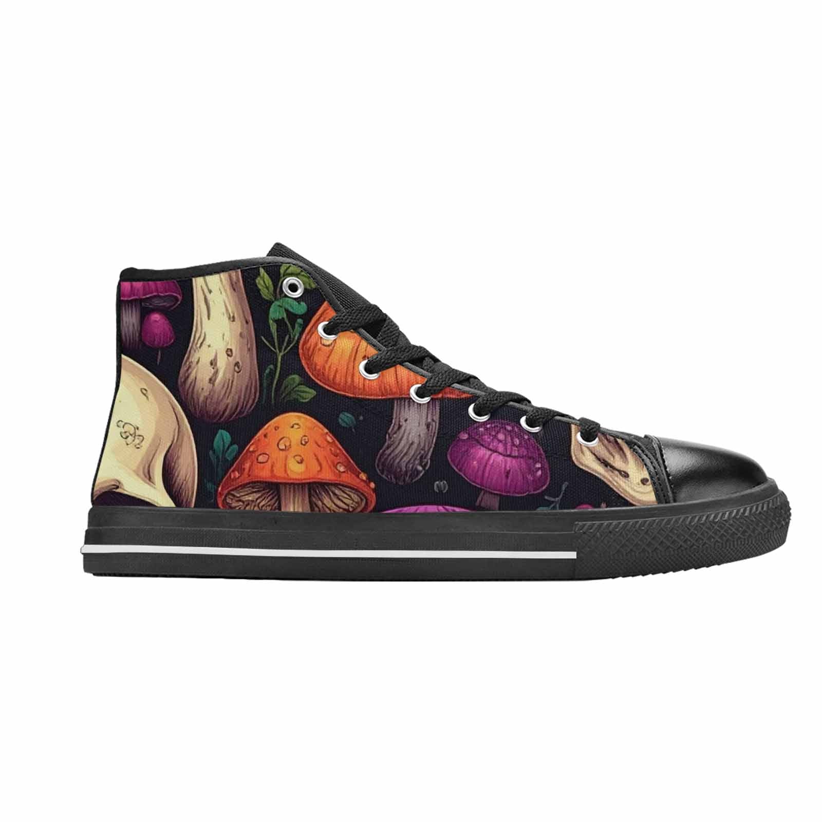MEN'S Mushroom Skull High Top Canvas Cottagecore Custom Shoes