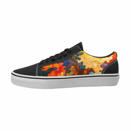 WOMEN'S Camo Full Color Canvas Wearable Art Vibrant Chaos Custom Print Sneakers