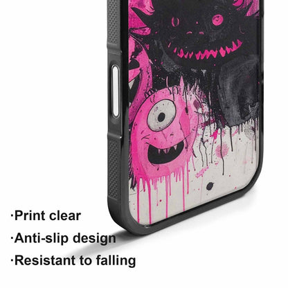 iPhone 17 Case — Black &amp; Pink Ink Cartoon Cute, Custom Phone Case